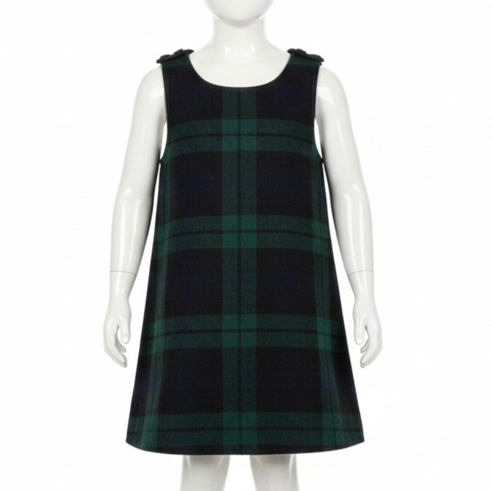 O'Neil of Dublin Girls Tartan Plaid Pinafore Dress 4 Green School Jumper Holiday